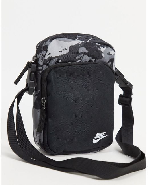 Nike Heritage Digi-camo Print Flight Bag in Black for Men | Lyst Australia
