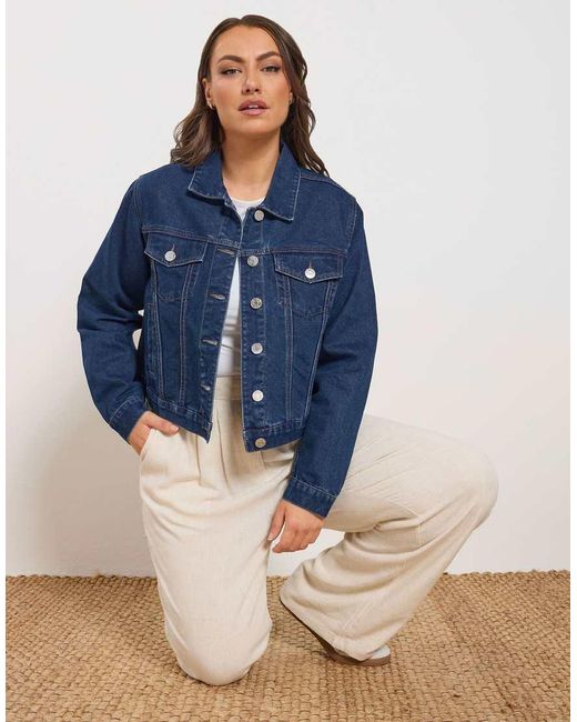 Yours Clothing Blue Denim Jacket