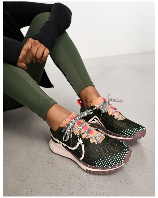 Nike Gray React Pegasus Trail 4 Trainers