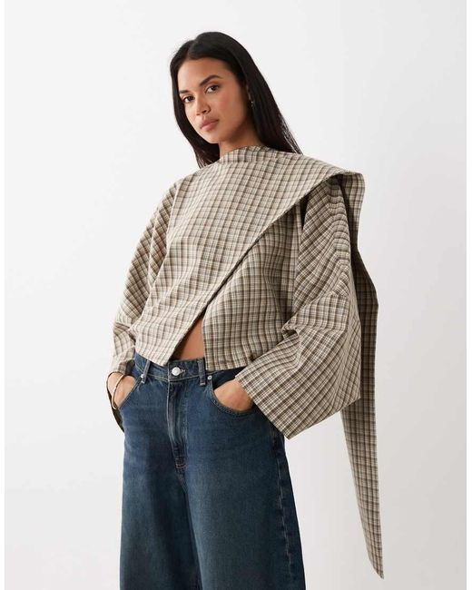 ASOS Blue Wrap Scarf Batwing Jacket