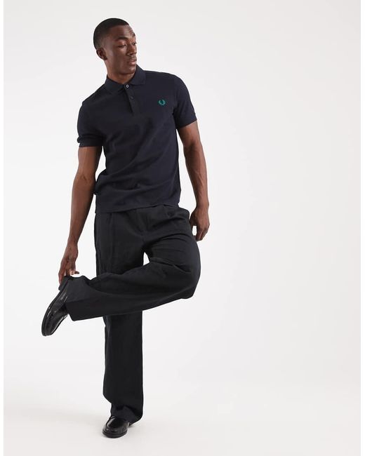 Fred Perry Blue Short Sleeve Polo Shirt for men