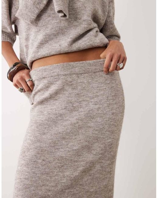 ASOS Natural Midaxi Skirt With Wool Co-Ord