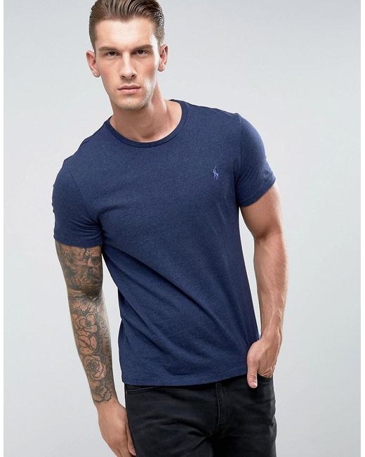 Polo Ralph Lauren Blue T-shirt Slim Fit In Navy Marl for men