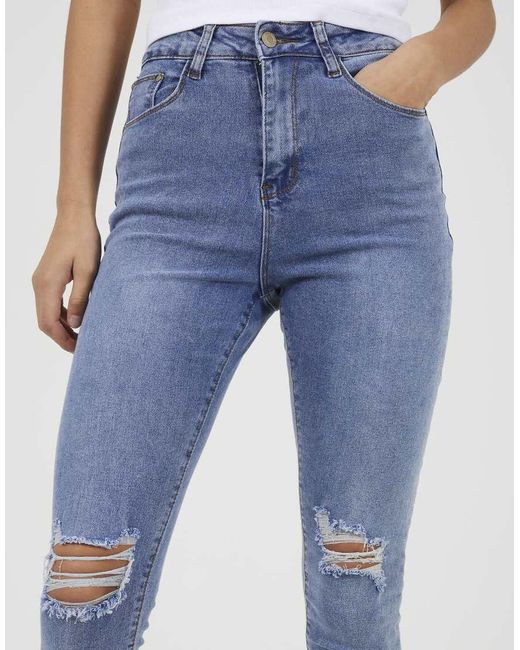 Brave Soul Blue Ripped Skinny Jeans