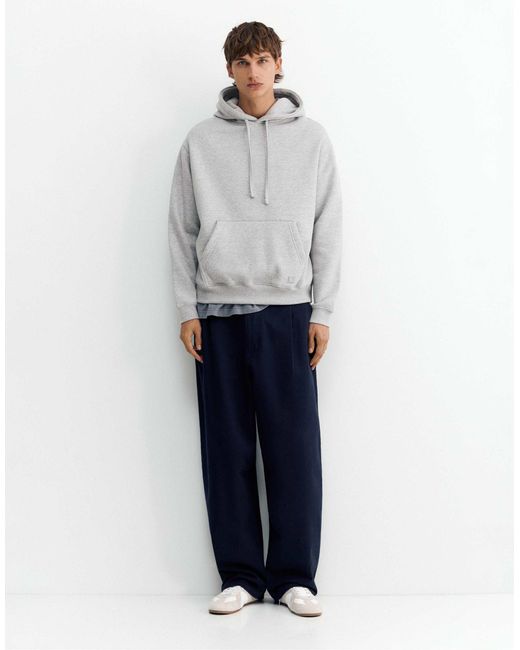 Pull&Bear Basic kapuzenpullover in Gray für Herren