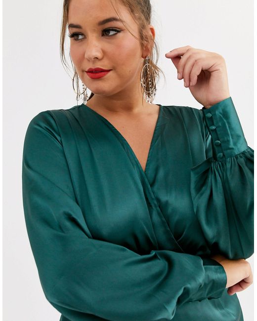 asos green silk dress
