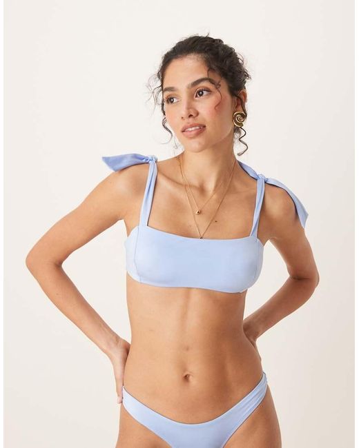 Free Society Blue Tie Strap Bikini Top