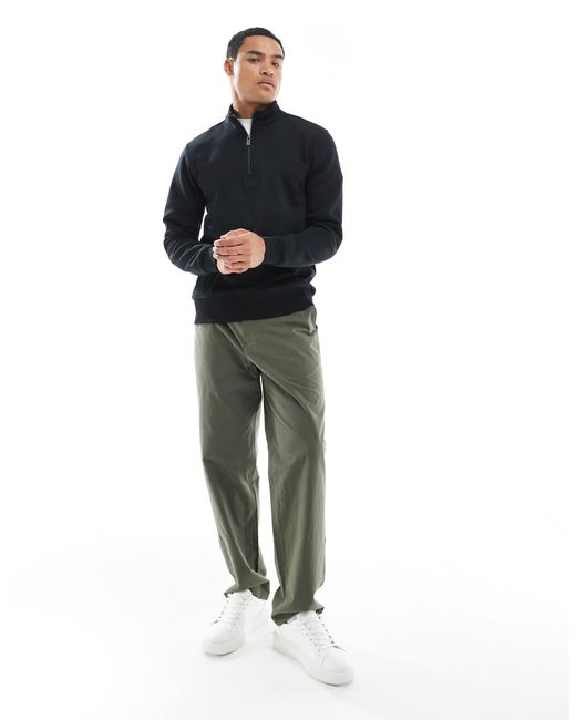 Only & Sons Black Half Zip Sweatshirt for men