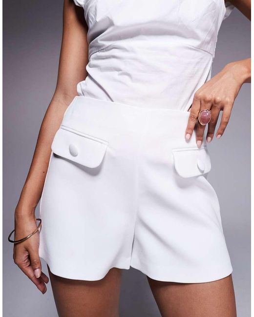 River Island Purple Tailored Short With Pockets Detail
