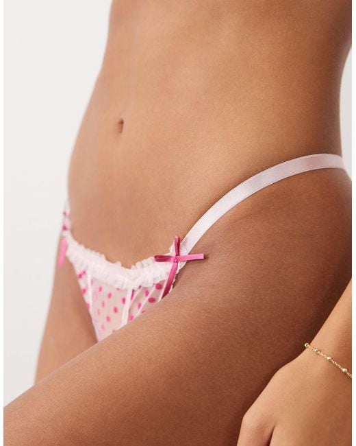 Ann Summers Brown Tease And Trouble Flocked Spot String Thong