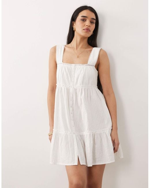 Iisla & Bird White Button Down Mini Beach Dress
