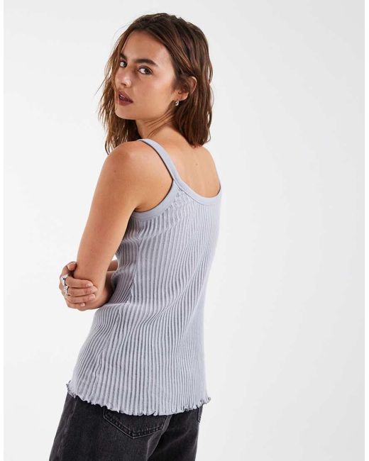 & Other Stories Gray Longline Ribbed Vest With Button Details