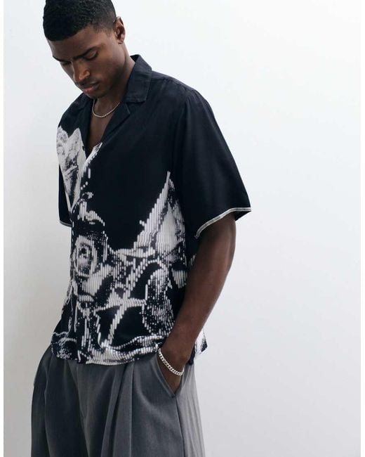 Vertere Berlin Blue Morph Viscose Shirt for men