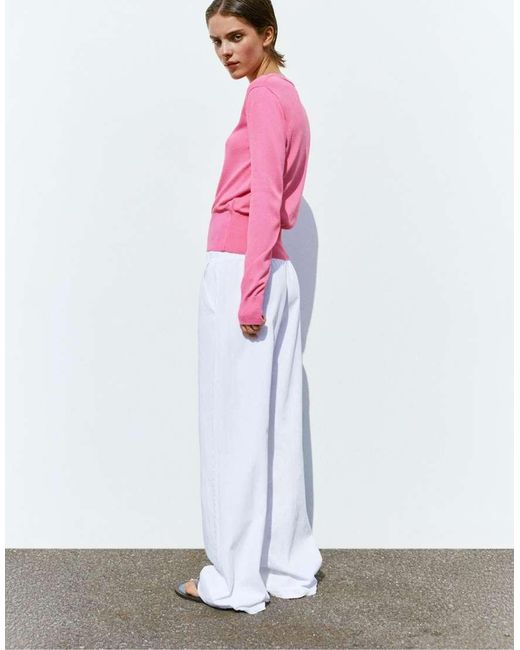 Pull&Bear Pink V-Neck Jumper