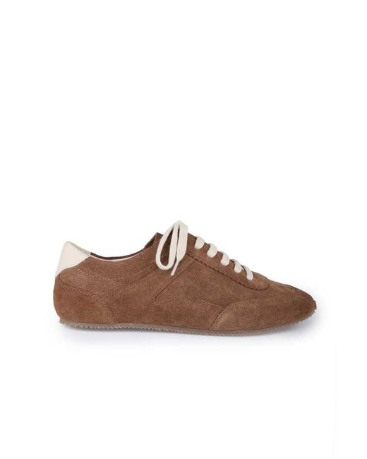 OFF THE HOOK Brown Morgan Suede Casual Lace-Up Low-Top Trainers