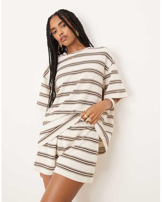 ASOS Natural Oversized T-shirt Co-ord