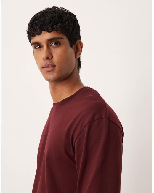 T-shirt à manches longues oversize en jersey ARKET pour homme en coloris Red