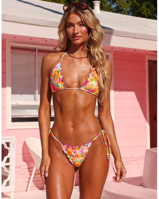Kulani Kinis Orange Peachy Pocket Halterneck Bikini Top