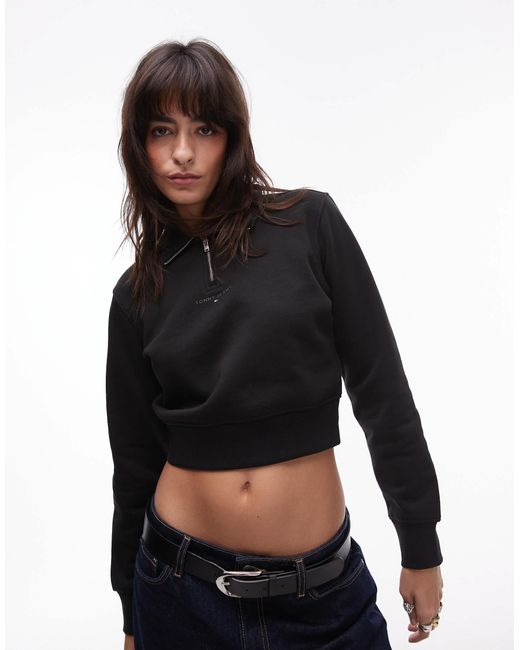 Tommy Hilfiger Black – kurzes sweatshirt