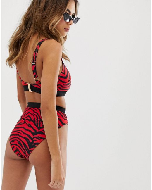 wolf and whistle shell print bikini