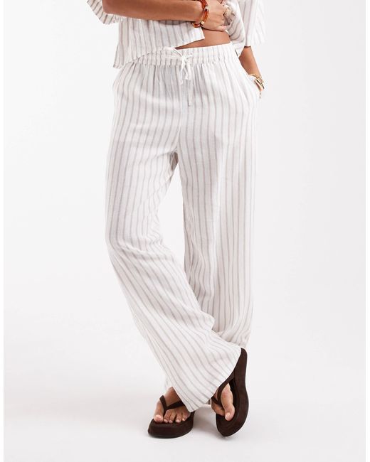 Vero Moda White – gestreifte hose