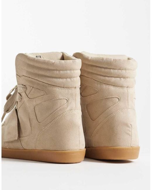 ASOS Natural Damson Concealed Wedge Trainers