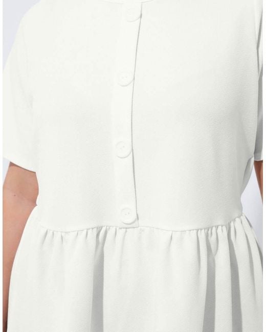 Yours Clothing White Button Peplum Top
