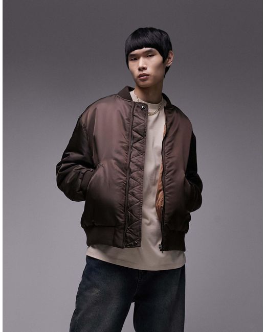 TOPMAN Reversible Ma1 Bomber Jacket in Black for Men Lyst