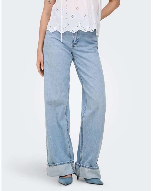 Vaqueros De Corte Ancho En ONLY de color Blue