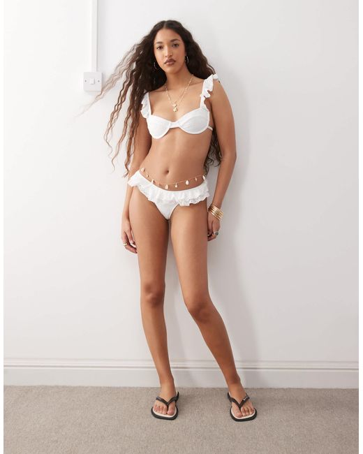 Lioness Multicolor Daydream Broderie Ruffle Bikini Bottom