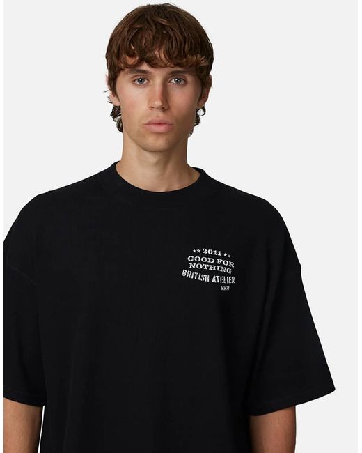 Good For Nothing Black Boxy Fit Graphic Tee for men
