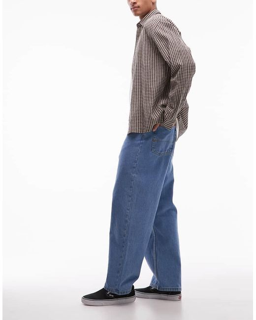 Vans Blue Check-5 baggy Denim Jeans for men