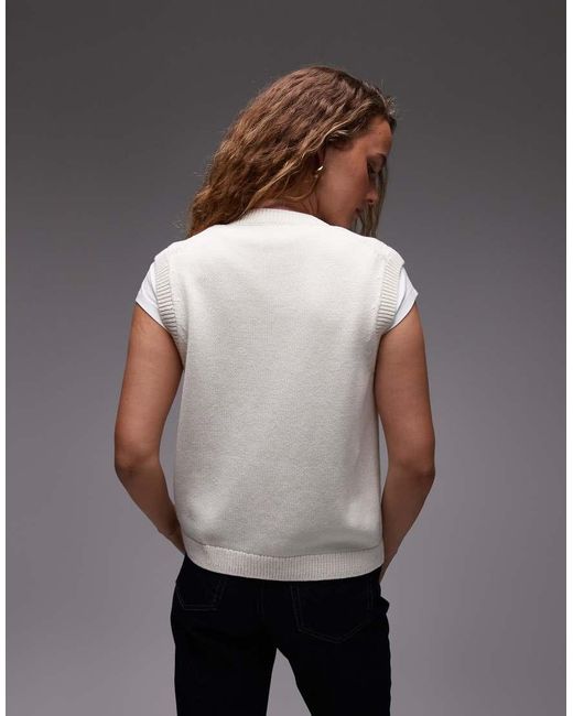 ARKET Gray Knitted Tank Vest With Button Front And Patch Pockets