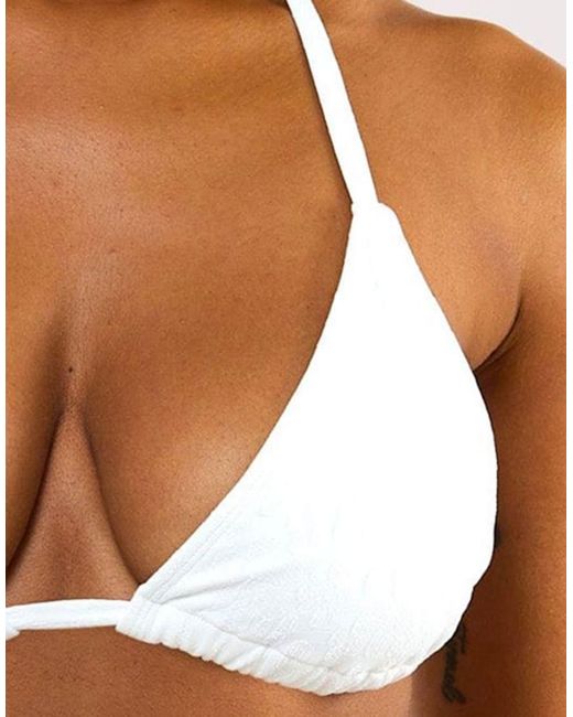 Peek & Beau Brown Fuller Bust Mix & Match Textured Triangle Bikini Top
