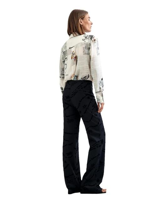 Desigual Blue Long Printed Trousers