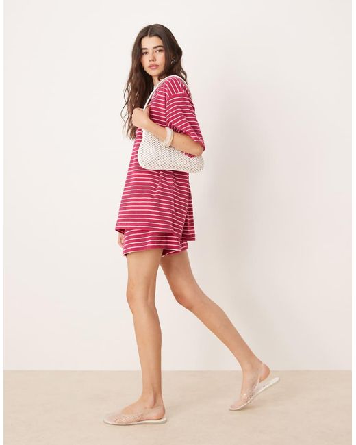 ASOS Pink Towelling Boxer Short Co-ord