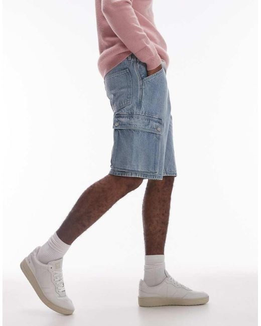 Levi's Pink 478 baggy Cargo Denim Shorts for men