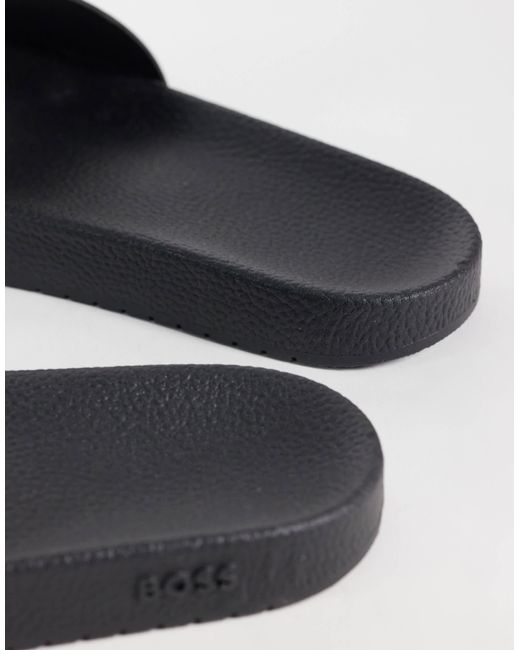 Boss Blue Boss Logo Print Sliders for men