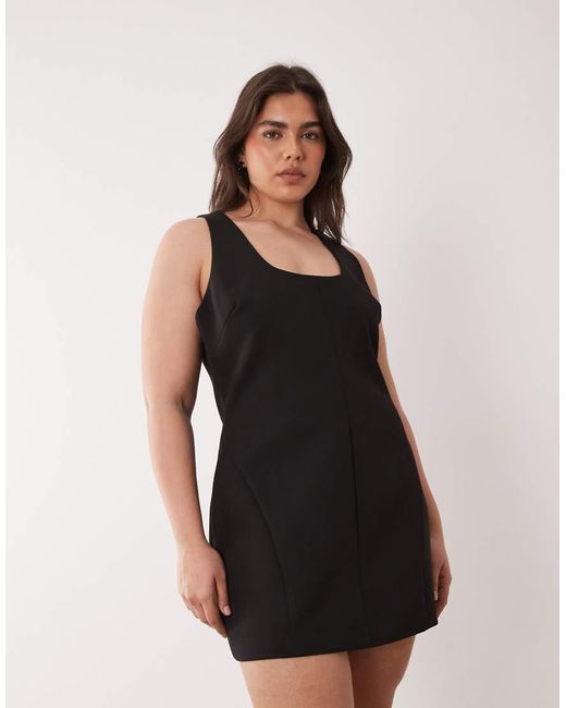 Forever New Black Tailored Scoop Mini Dress