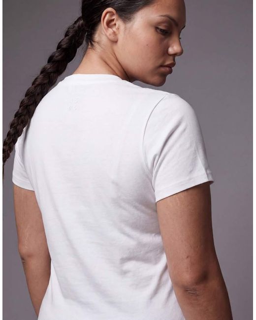 4505 White Curve Fitted Cotton Everyday T-shirt With Quick Dry Finish