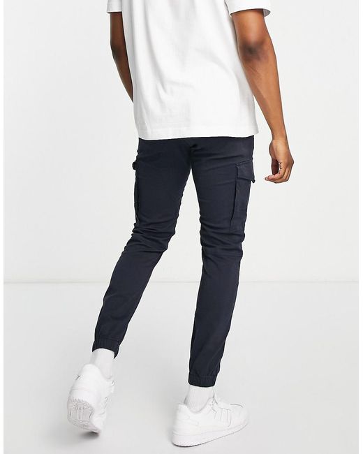 Jack & Jones Blue Intelligence Slim Fit Cargos With Cuff for men
