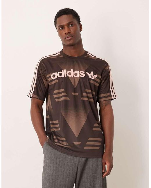 Adidas Originals Brown Loose Sponsored Jersey for men