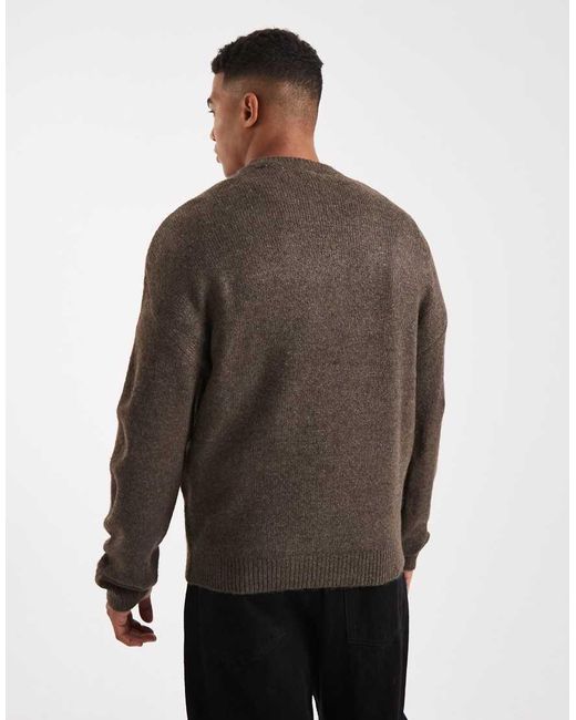 Only & Sons Brown Long Sleeve Soft Crew Neck Knit for men
