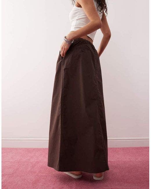 Monki Pink Maxi Skirt With Elasticated Waistband
