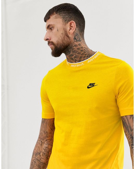 Camiseta amarilla con logo just do it Nike de hombre de color Yellow