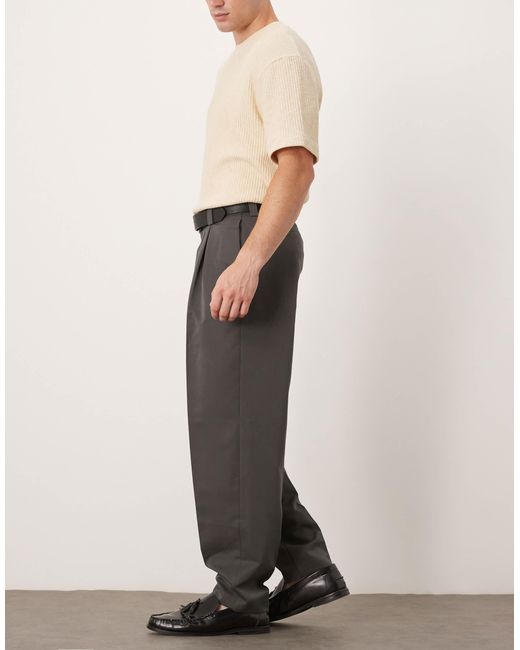 ASOS Natural Smart Oversized Tapered Pants for men