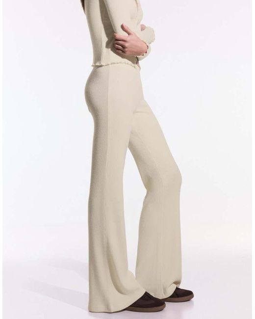 Bershka Natural Flared Trousers