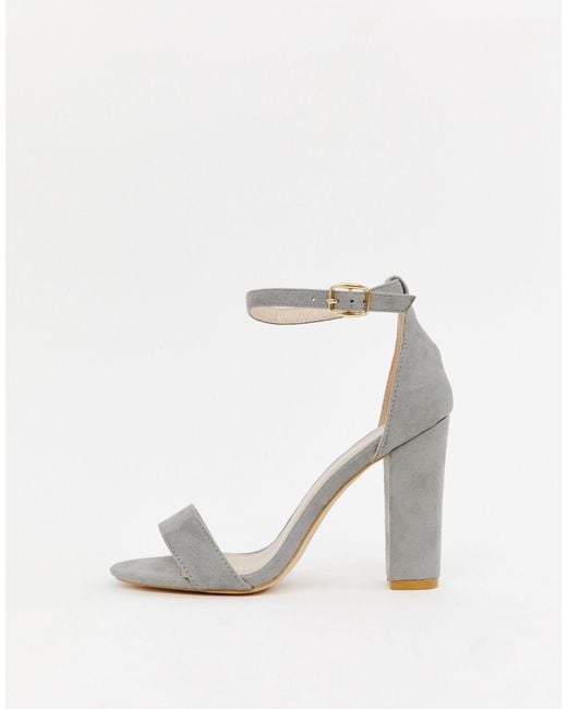 Buy online Grey Embellished Slip On Block Heel from heels for Women by  Moonwalk for ₹699 at 53% off | 2024 Limeroad.com