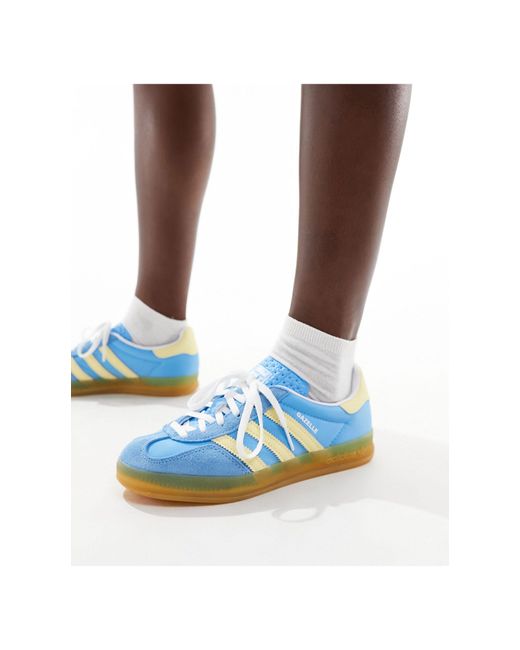 Gazelle indoor - baskets à semelle en caoutchouc - bleu/jaune Adidas Originals en coloris Blue