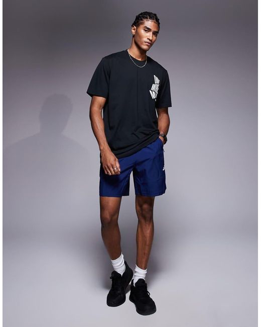 Adidas Originals Blue Adidas Running T-shirt With One More Mile Graphic for men